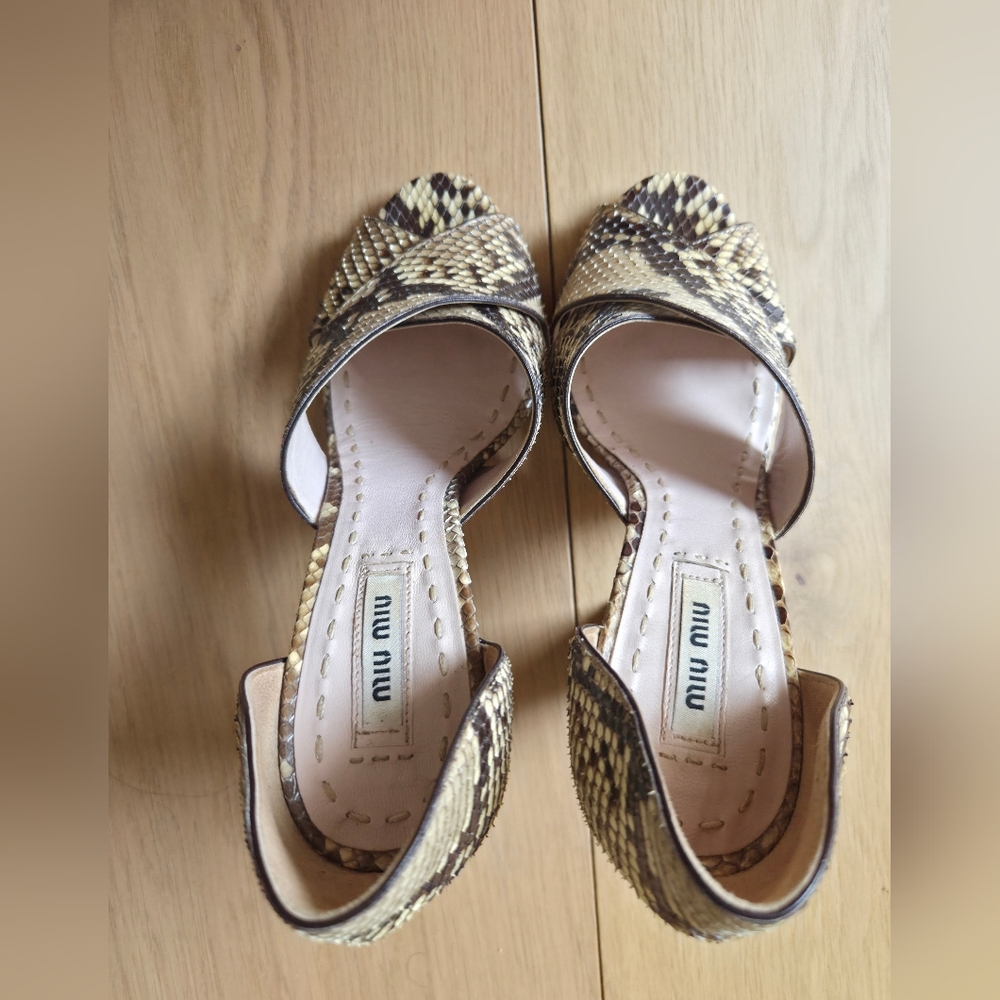 Miu Miu Snakeskin D'Orsay Heels IT36